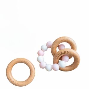 Ulubulu Wood & Silicone Bead Teether + Wood Ring Teether Set | Baby